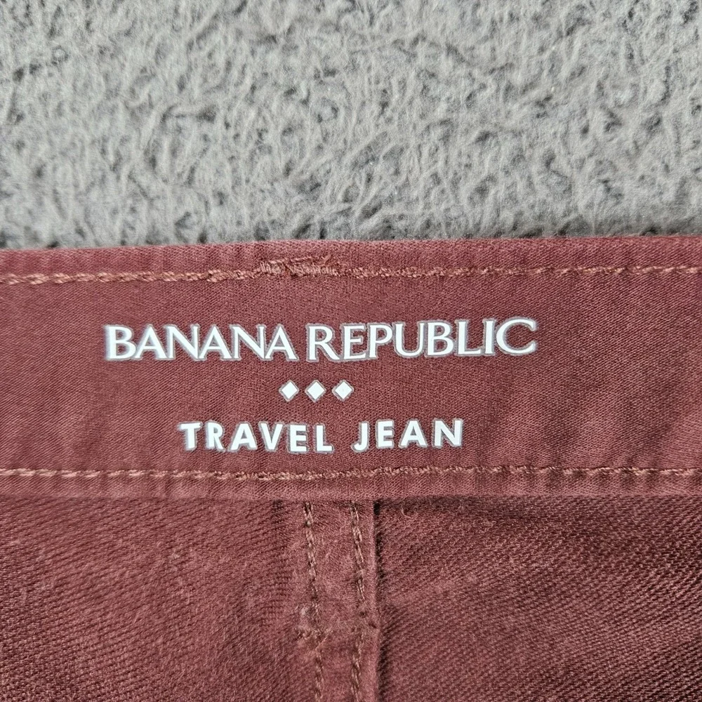 Banana Republic Travel Jean Mens 30x32 Slim Fit Burgundy Maroon Cotton Pants‎